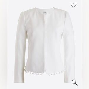 J. Crew Women's Cropped Blazer with Pom-Pom Trim